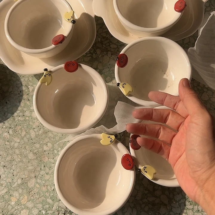 瓷片默认瑕疵商品水果碗6个