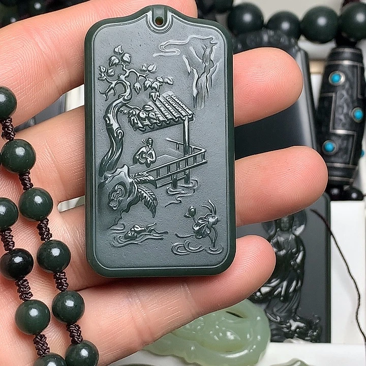 和田玉（青玉）未镶嵌颈饰