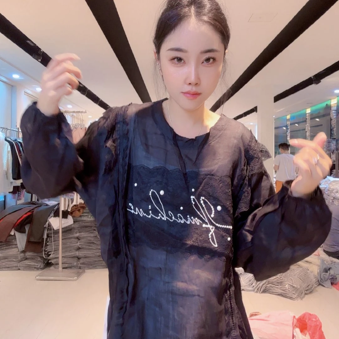 黑色苎麻小衫646431