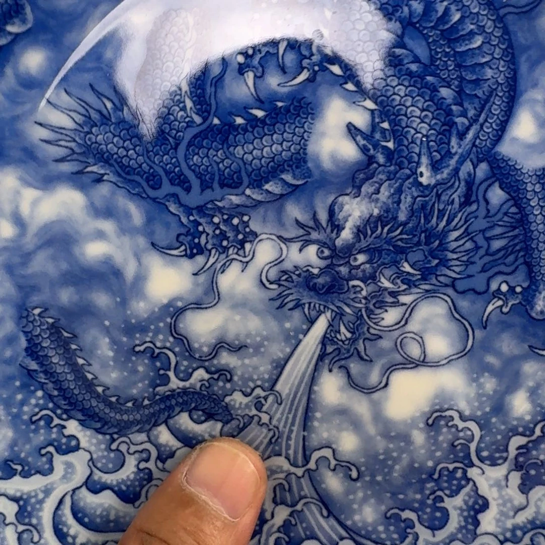 杯青花龙吸水大壶承