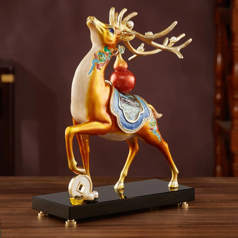 2025新款福禄驾到珐琅彩摆件 客厅玄关酒柜送礼乔迁摆放招财风水