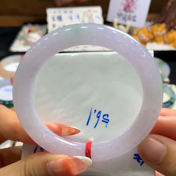 翡翠手镯未镶嵌粉色6号