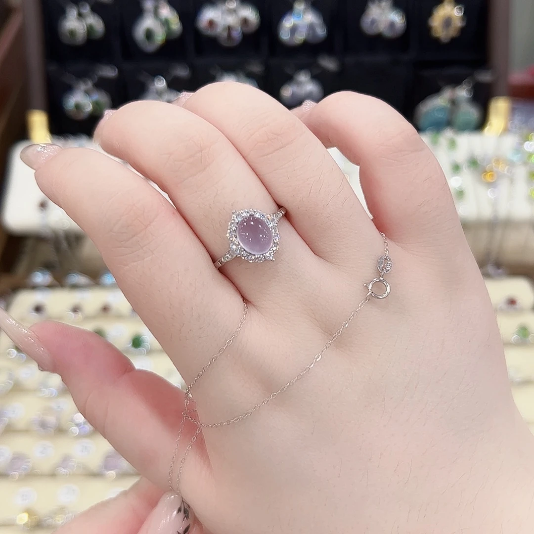 芷***水银S925镶嵌戒指萤石