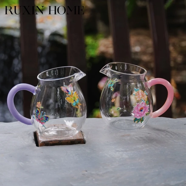 如馨 紫把公道杯掐丝蝴蝶工艺茶道用具