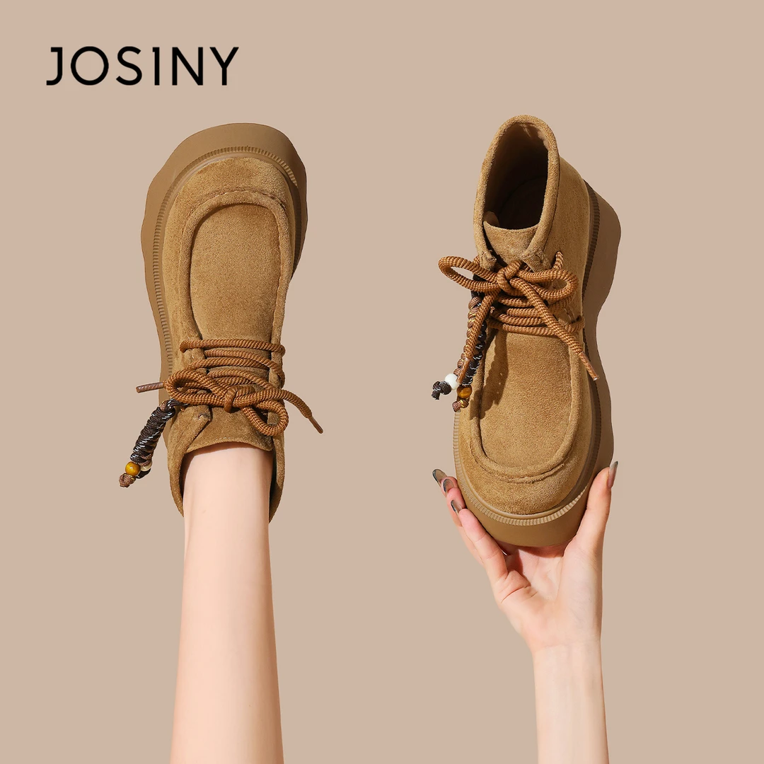 卓诗尼厚底马丁靴女秋季新款复古百搭休闲短靴舒适小个子女款靴子