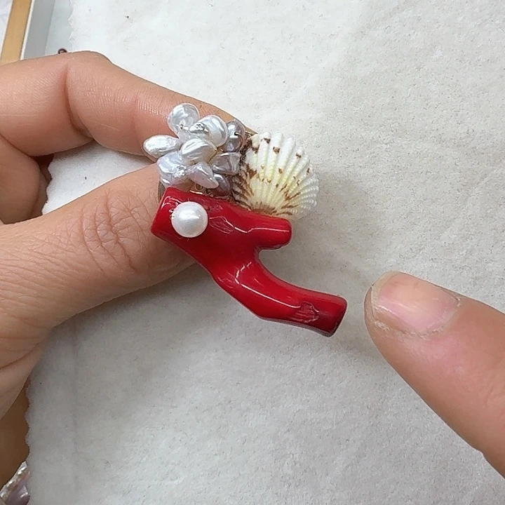 淡水珍珠胸饰银S925镶嵌