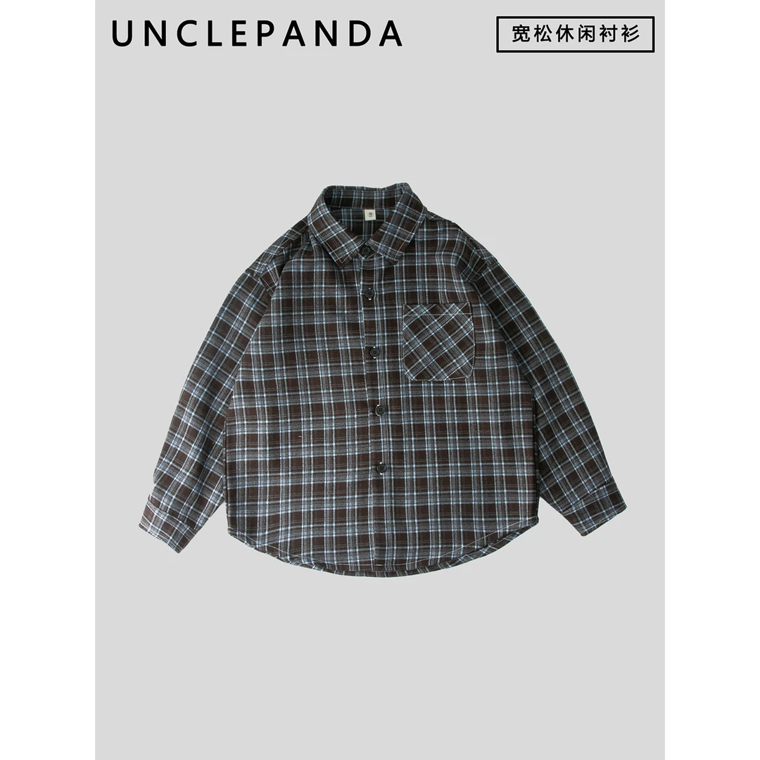 外套厚度儿童衬衫男童长袖衬衣中大童春秋款宽松洋气翻领上衣秋装