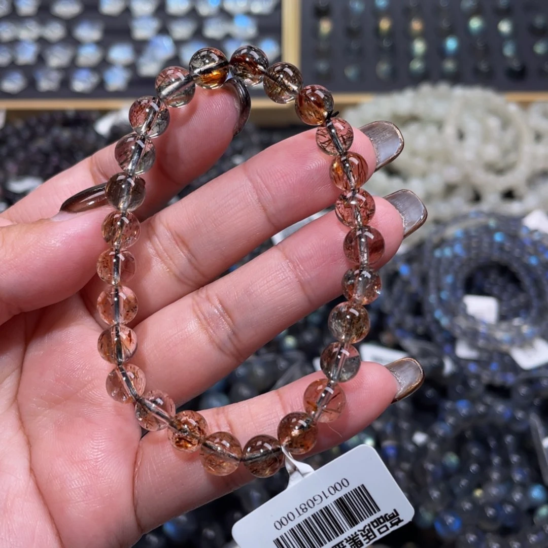 发晶手链未镶嵌黑金超七手链7mm