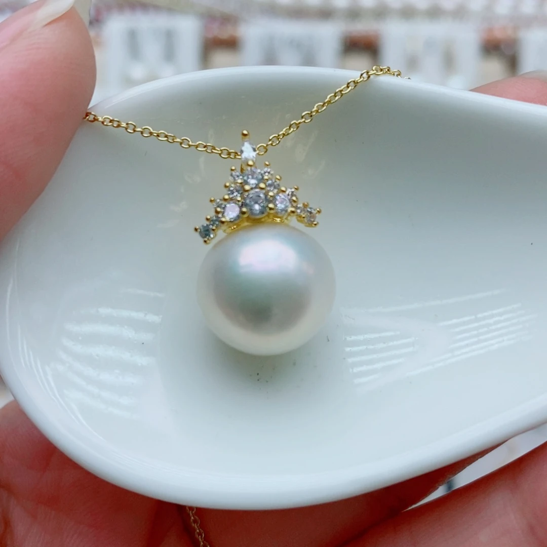淡水珍珠未镶嵌颈饰13.4mm