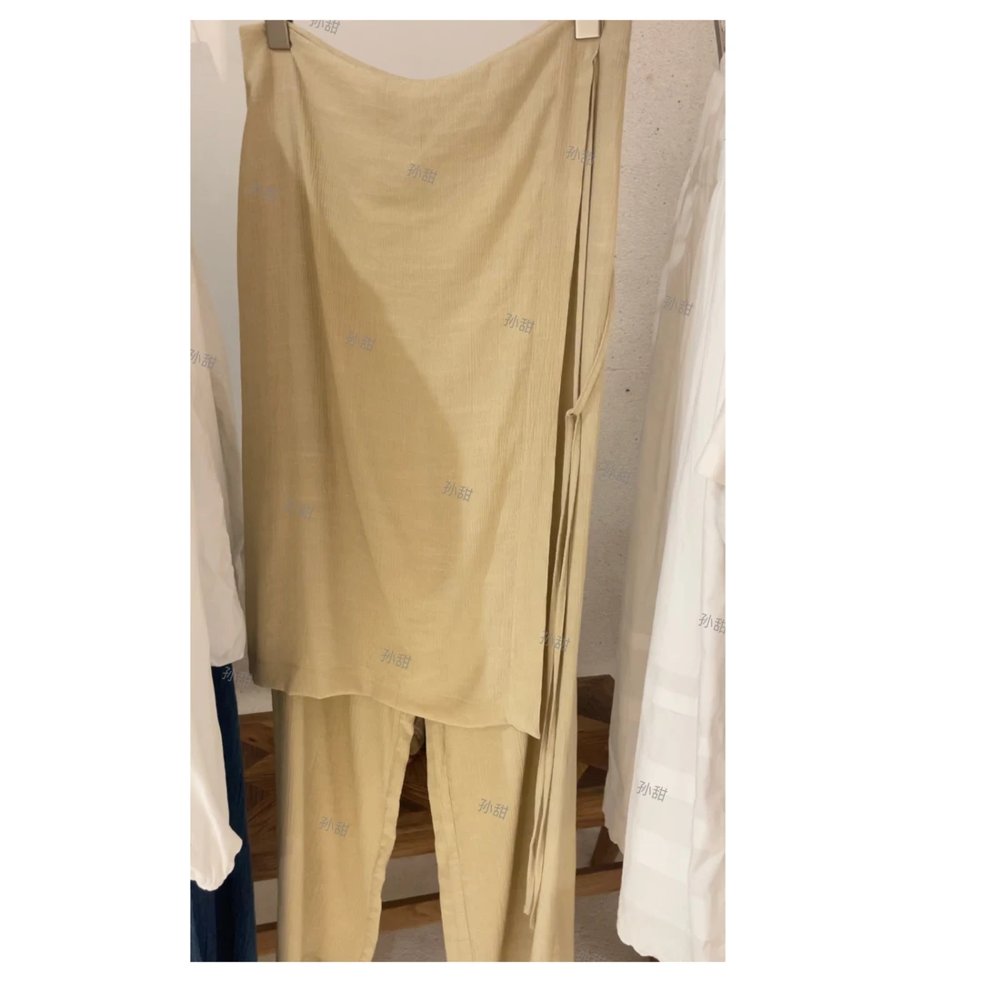 【裙裤】孙甜夏季新款设计感显瘦假两件屁帘休闲裤百搭阔腿裤长裤