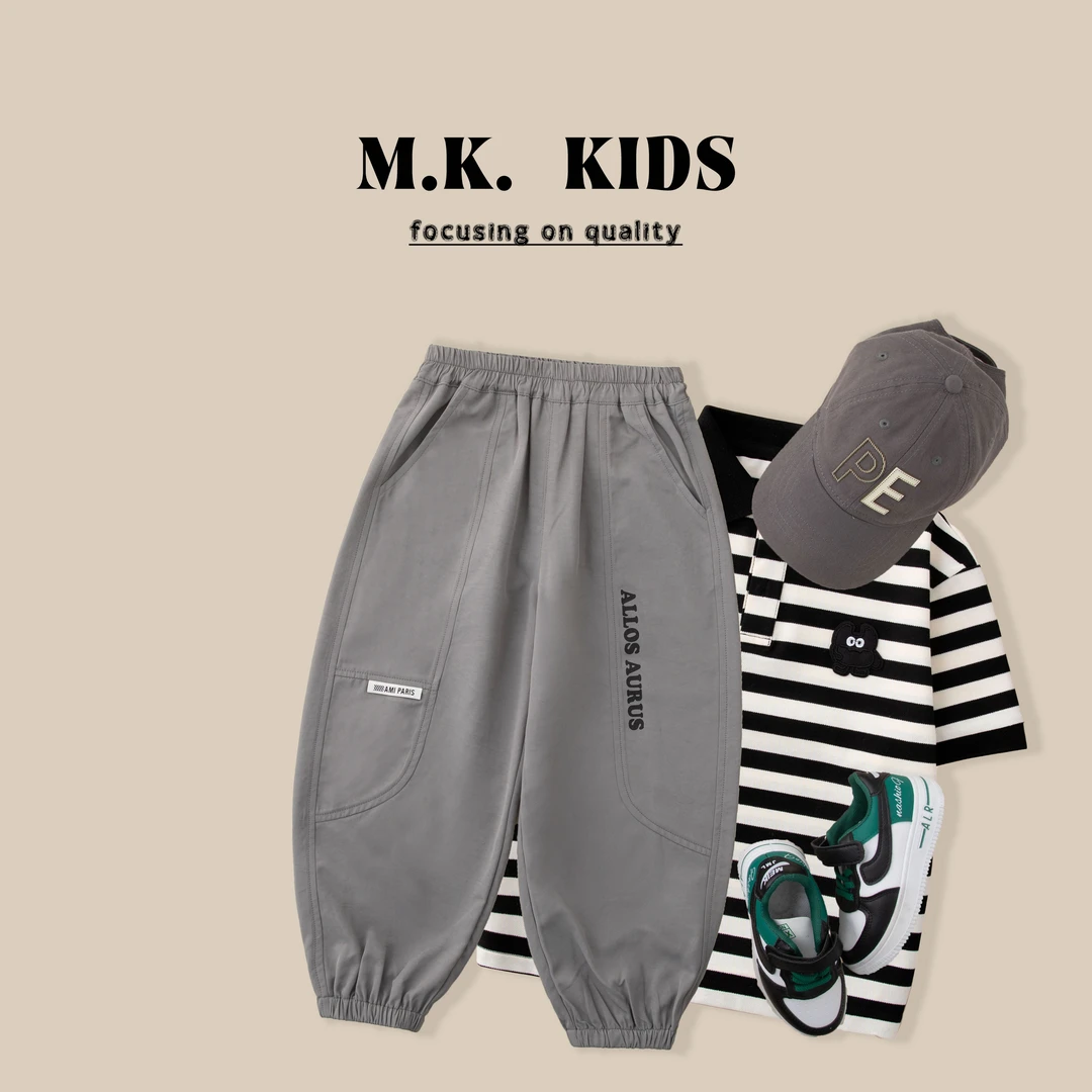 现货儿童夏款儿童休闲裤2025新款男童时尚百搭长裤XA8326华子童装