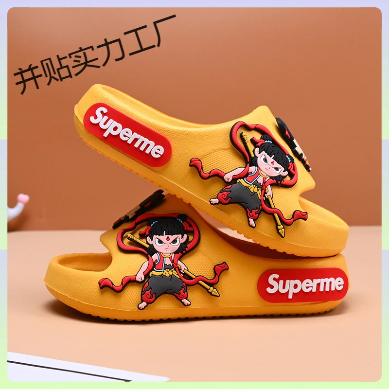 儿童拖鞋哪吒软底男童夏新款卡通室内防滑宝宝凉拖鞋女童家居防滑