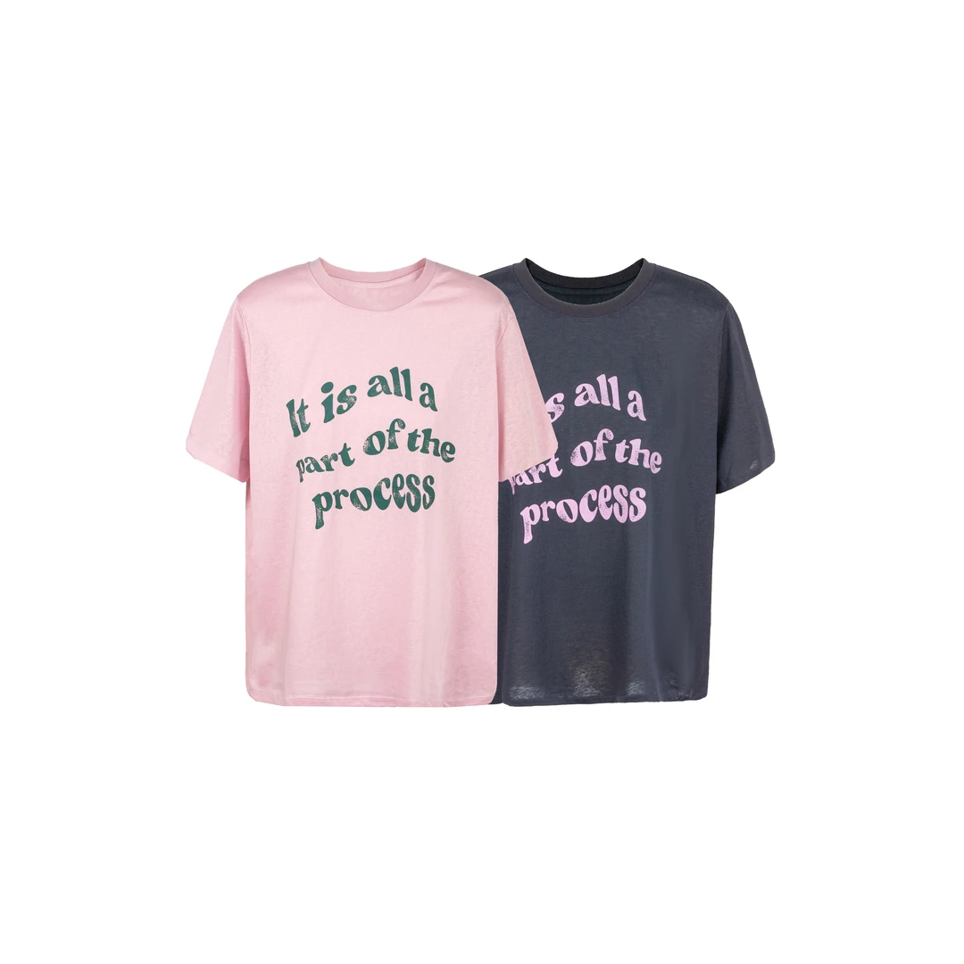 【默笙】2926夏季新款宽松百搭简约字母印花套头短袖T恤