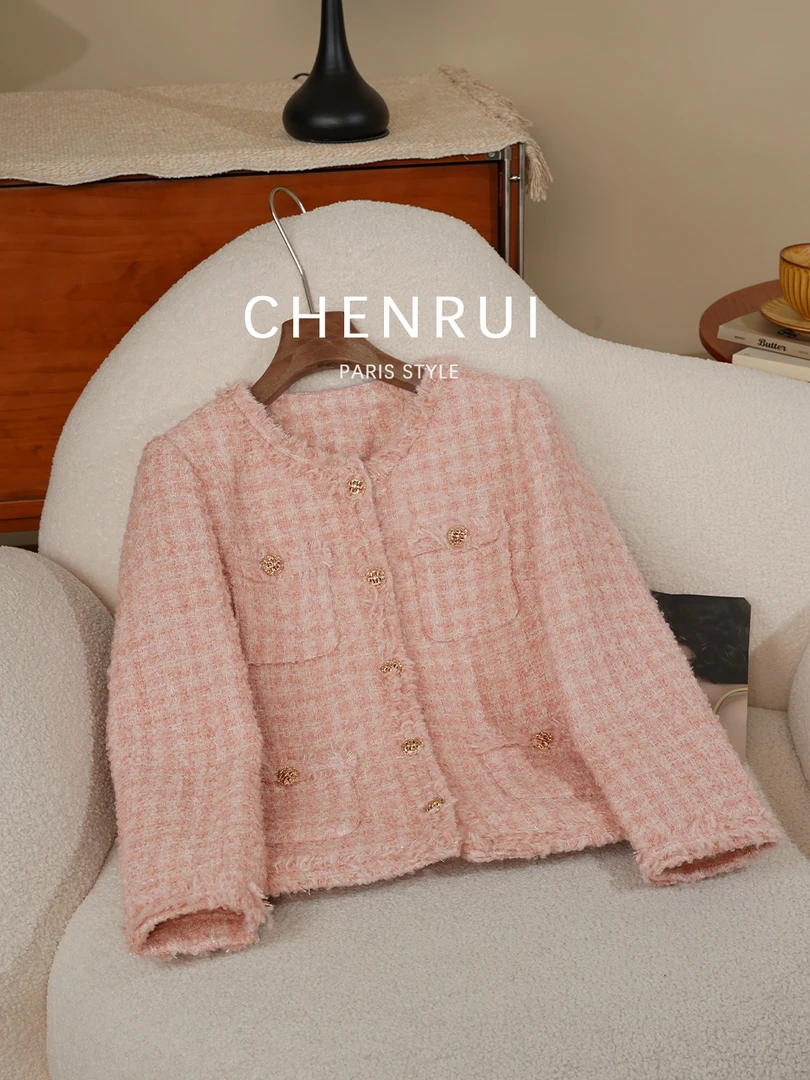 【6236】2025新款草莓奶昔小香外套