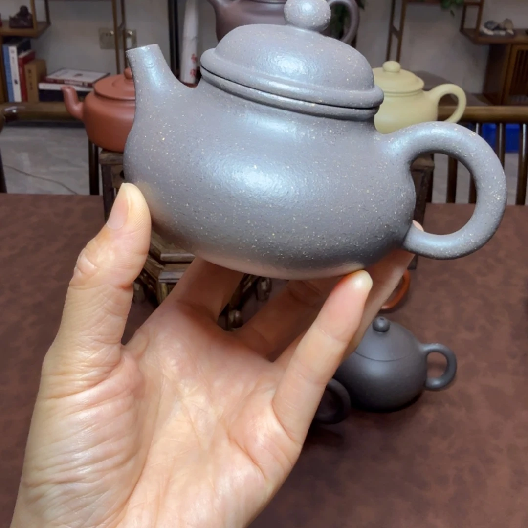 茶壶紫砂天青泥容天220cc精工半手