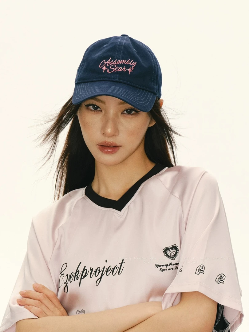 ｜kaka matata｜韩版星星字母刺绣棒球帽软顶显脸小