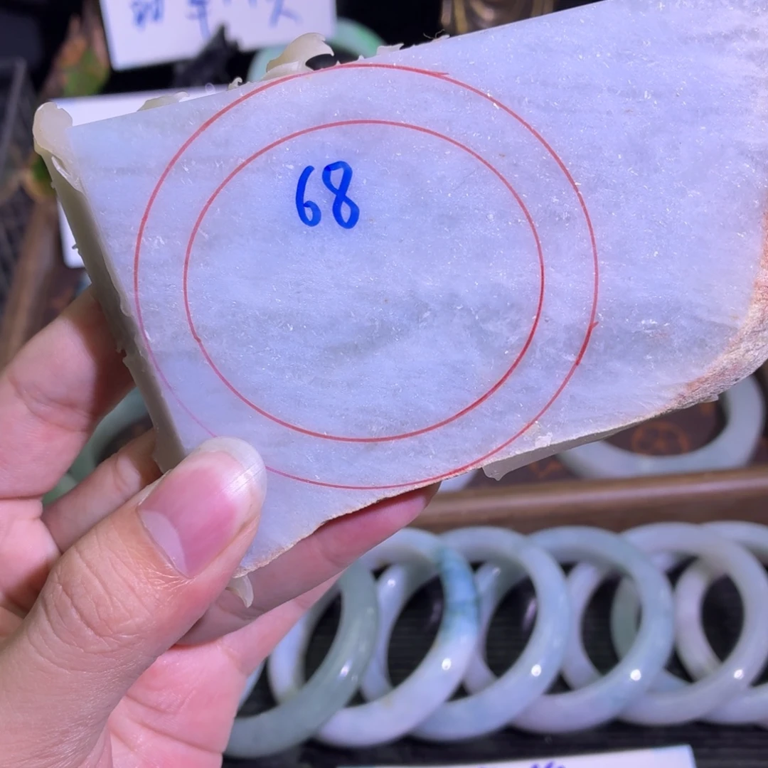 定制翡翠未镶嵌翡翠A货毛胚手镯定制