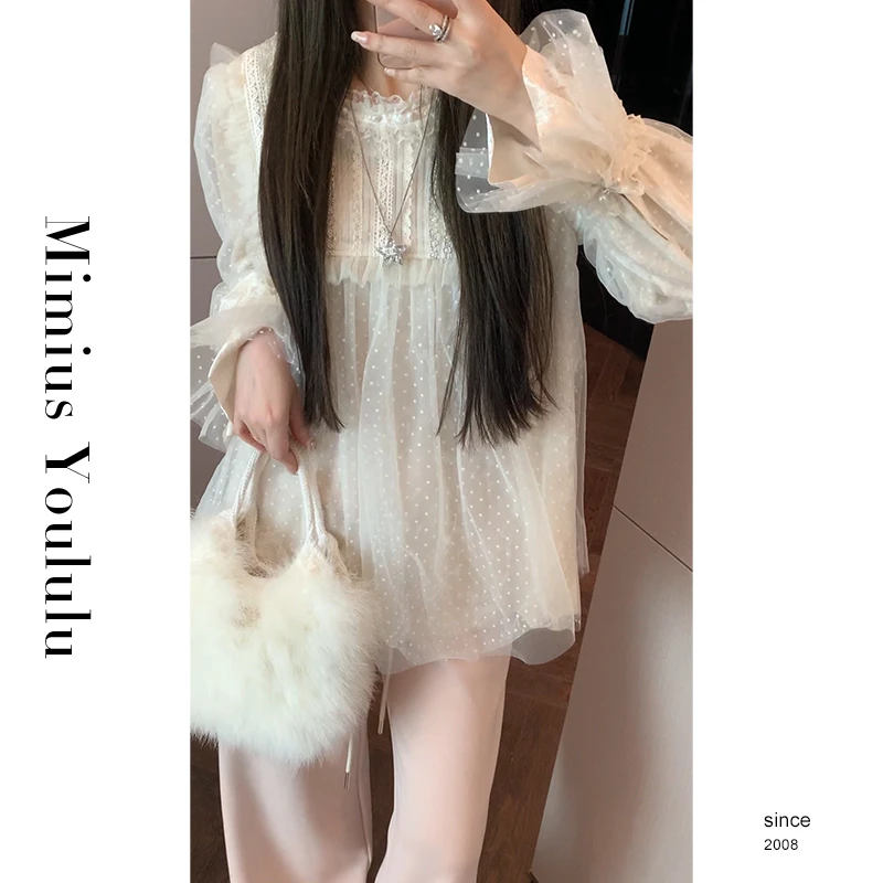 【mimius】&七七 重工仙女网纱娃娃衫 汉服() F12139