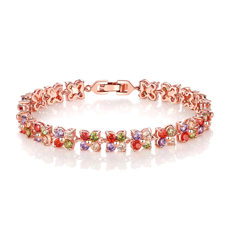 铜合金锆石手链 轻奢小众精致高级感气质简显白时尚手链