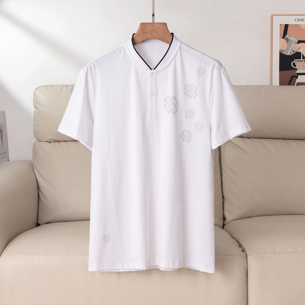 R085撤柜款！Polo衫男夏季纯色翻领短袖t恤中年爸爸装宽松半袖上衣