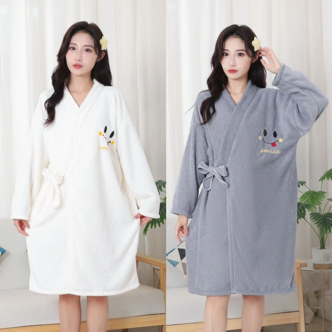 浴巾浴裙成人浴袍吸水速干加厚新款男女情侣睡袍长款洗澡浴衣XHH
