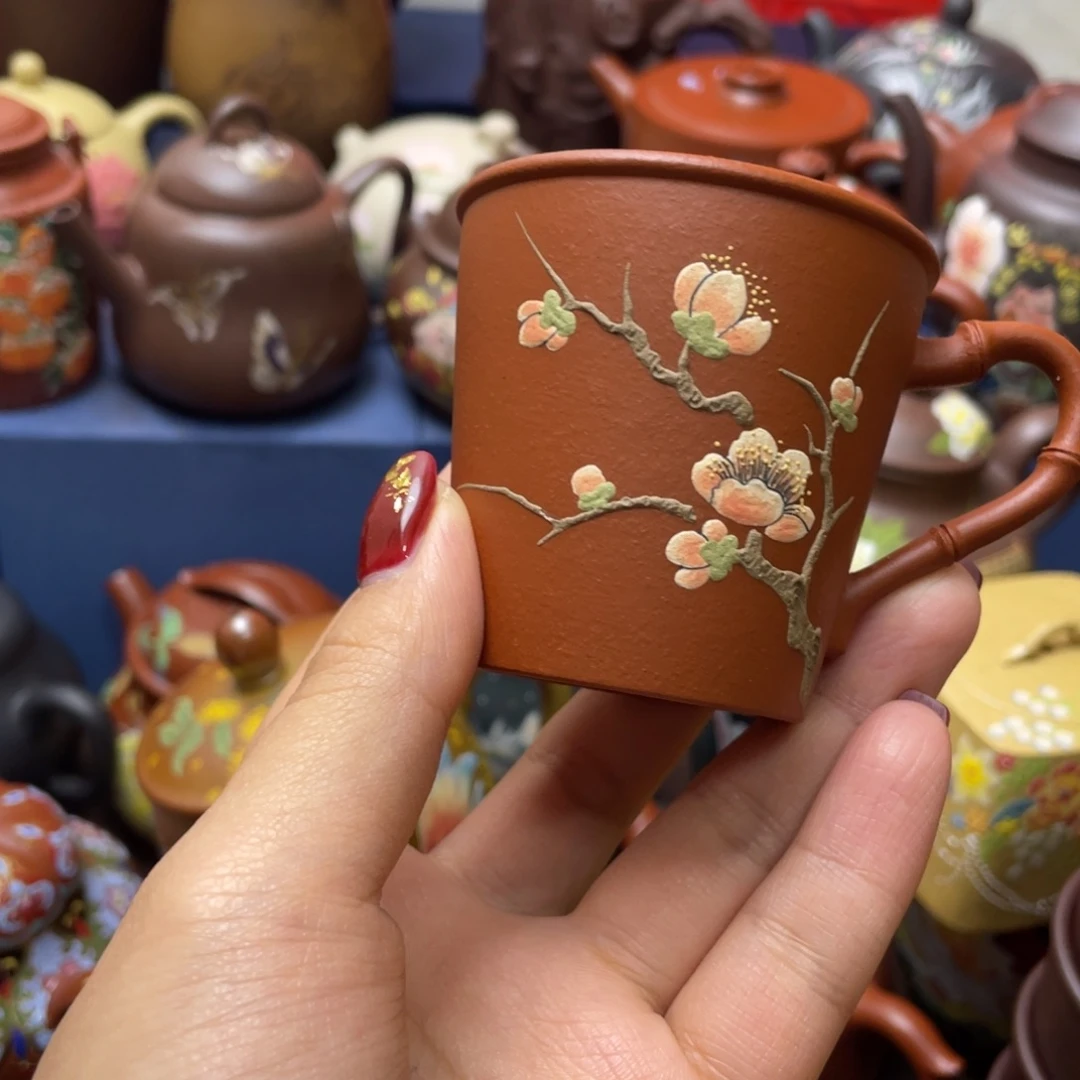 红泥茶杯紫砂主人杯80cc