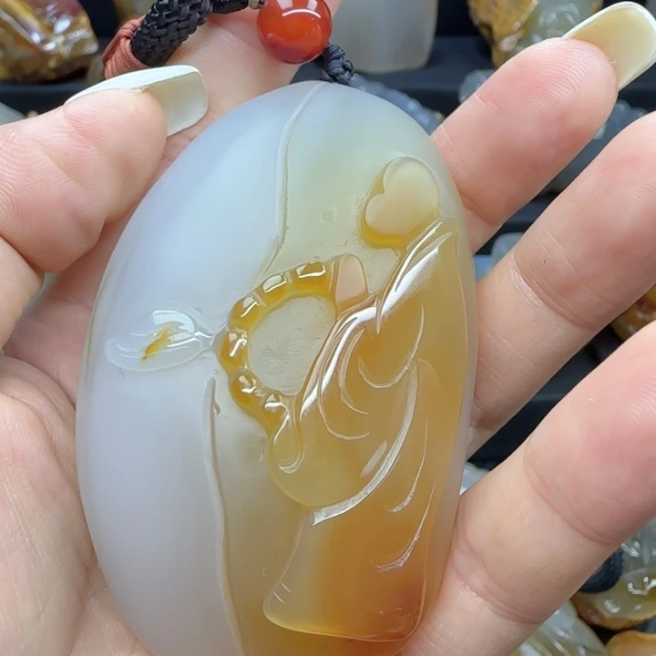 玛瑙/玉髓合金手把件