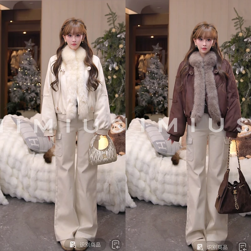 【mimius】喵可溯源三星安心鹅绒毛毛拼接鹅绒服/有钩扣 汉服G12098