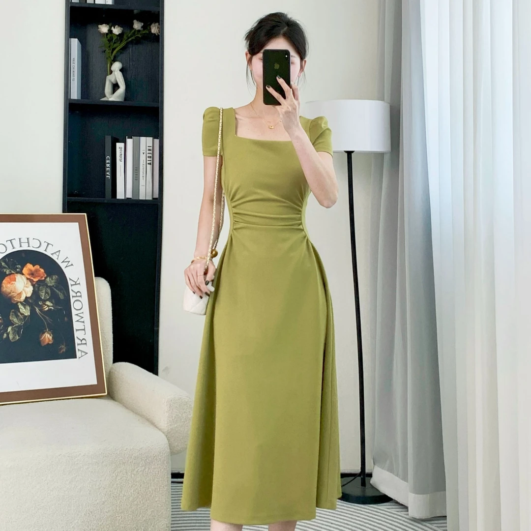 拉夏贝尔25轻薄清凉收腰显瘦气质知性风温柔女装连衣裙 1367 LSC