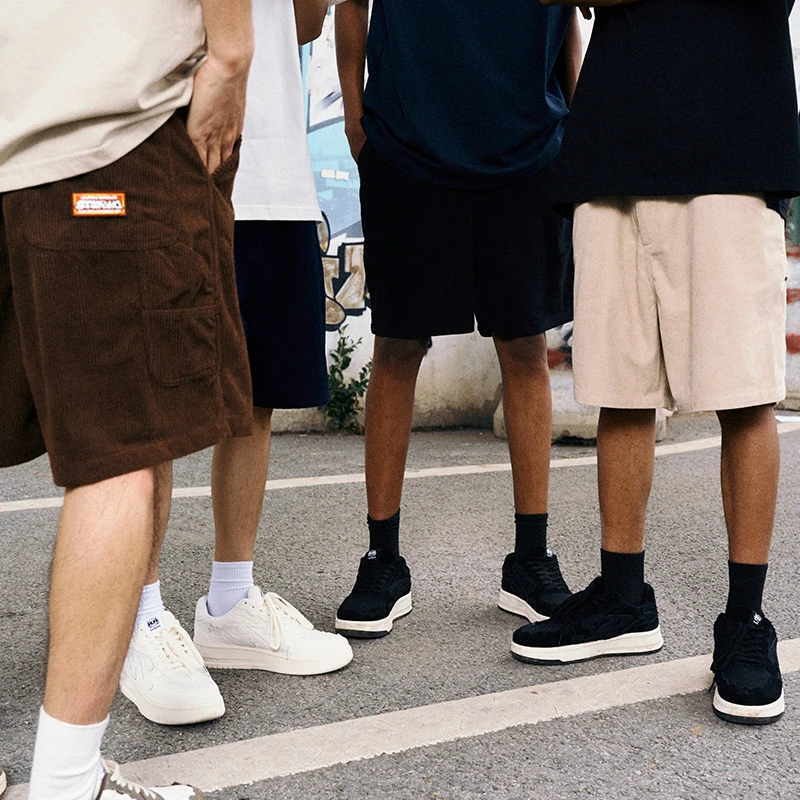 STA X RMD夏季国潮原创SR美式复古绣标灯芯绒短裤休闲裤短裤男