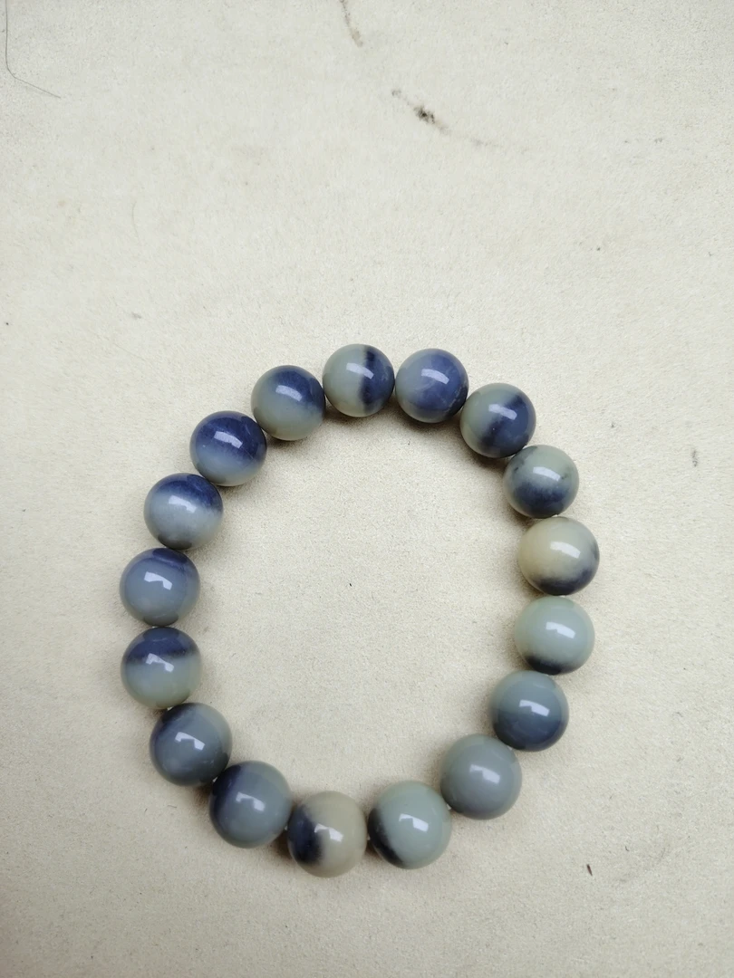 和田玉新疆料青花卡12mm