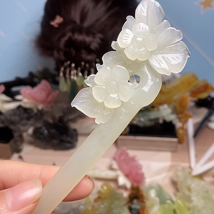 岫玉未镶嵌发簪发簪