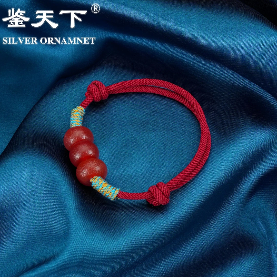 925银手链 [鉴天下]编织款红绳手链06600169红色气质纯手工手编