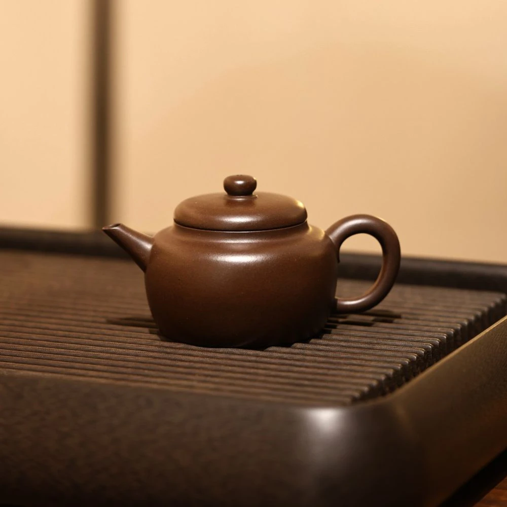 彭年德钟壶 180cc 老紫泥 吕新会全手工制 口沿细节优秀