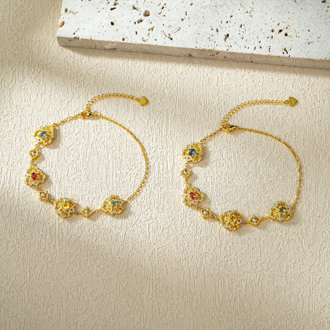 【云上叙】S925银彩蓝宝手链-多样性发其一3*4mm-V34891-K（商城）