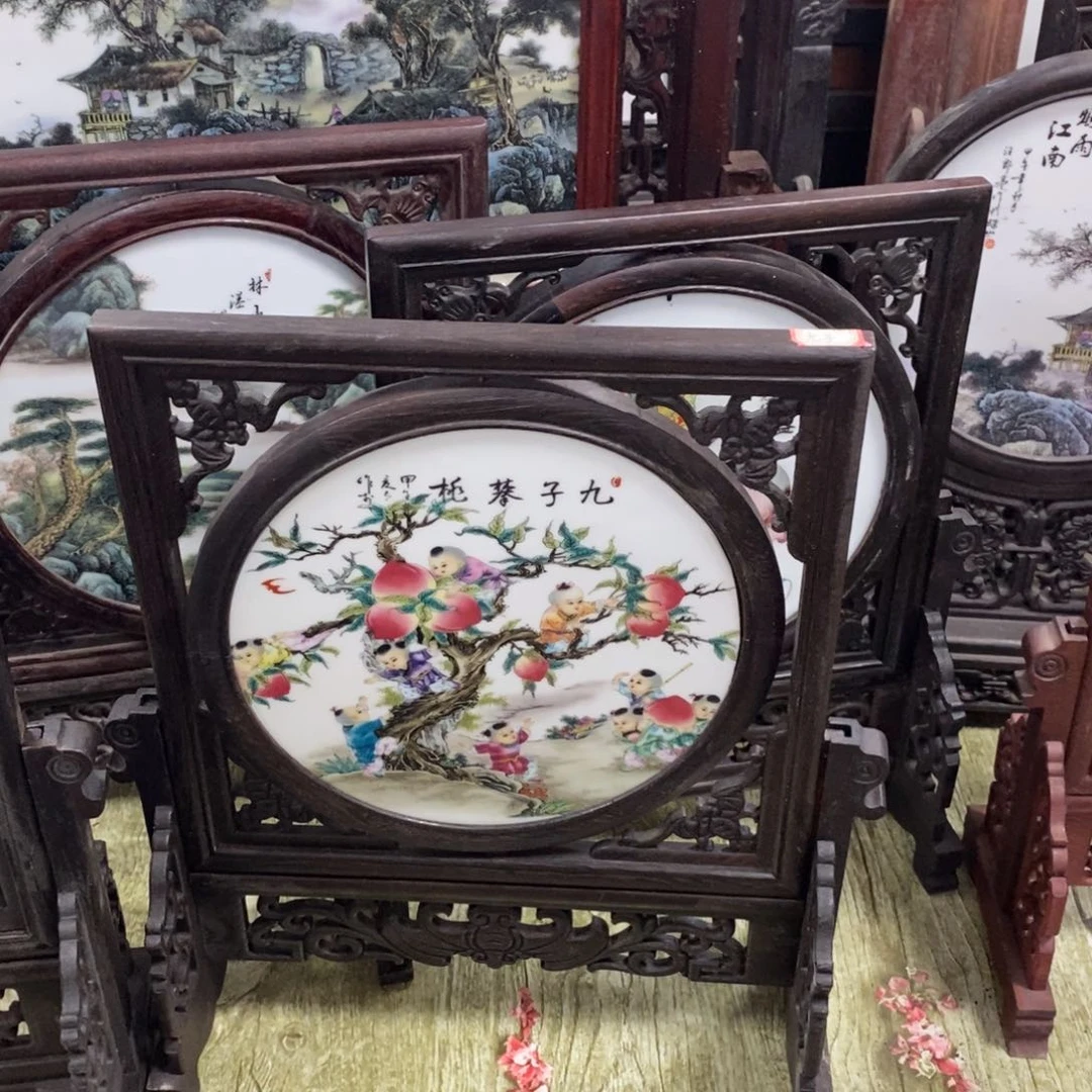 瓷片35*30*1景德镇瓷板画柴窑烧制