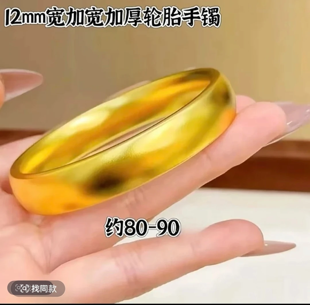 铜合金手镯 铜合金手镯 精轮胎高货品质加宽加厚实心亮面细沙12mm