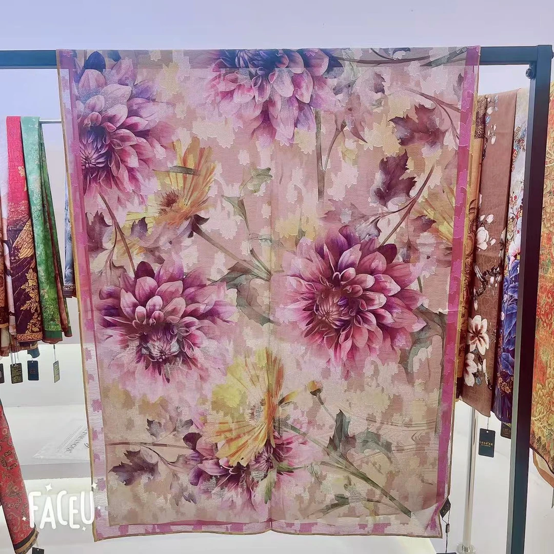 油画棒｜格桑花 苏杭高定高奢新款百搭款长巾披肩70*180