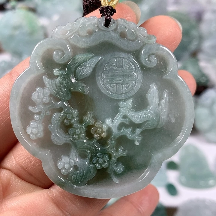 颈饰未镶嵌翡翠鸟语花香花开富贵如意福利