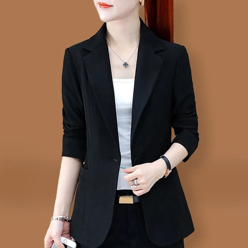 拉夏贝尔西装短外套女春秋2025新款妈妈薄款气质休闲职业爆款西服