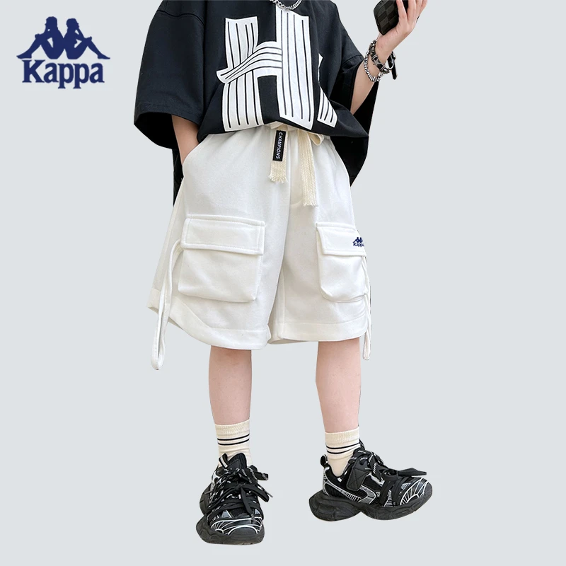 Kappa Kids卡帕短裤休闲运动裤薄款五分裤宽松小孩衣服-KP2492