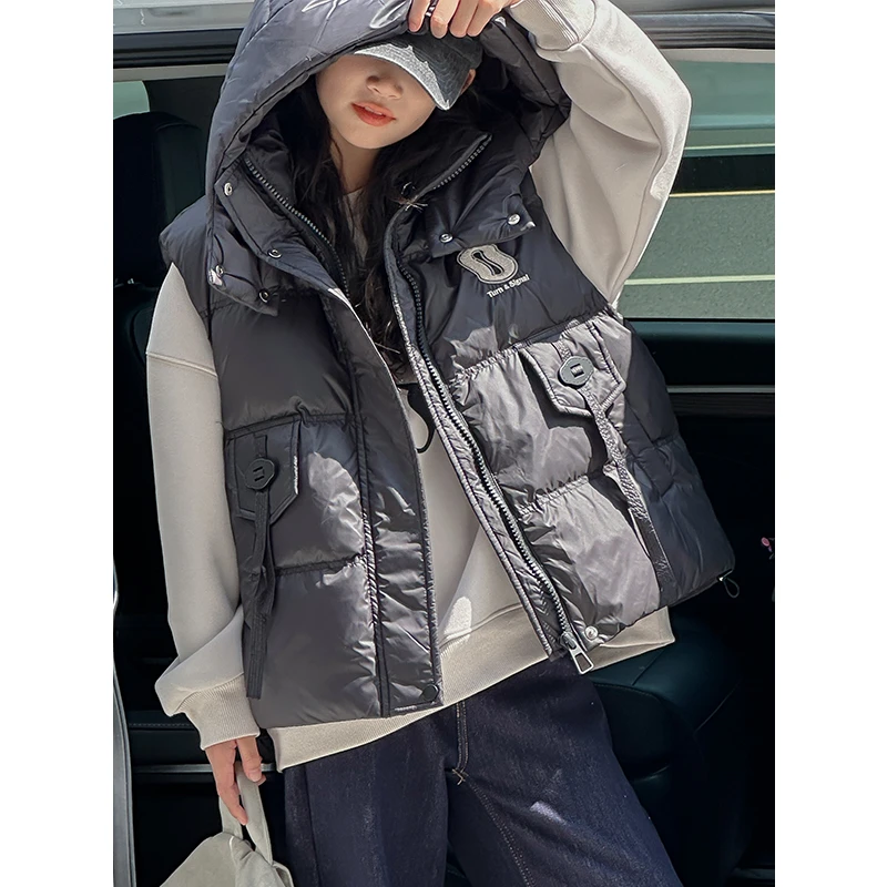 K27478孙小美立领女童羽绒马甲秋冬装外穿加厚坎肩潮