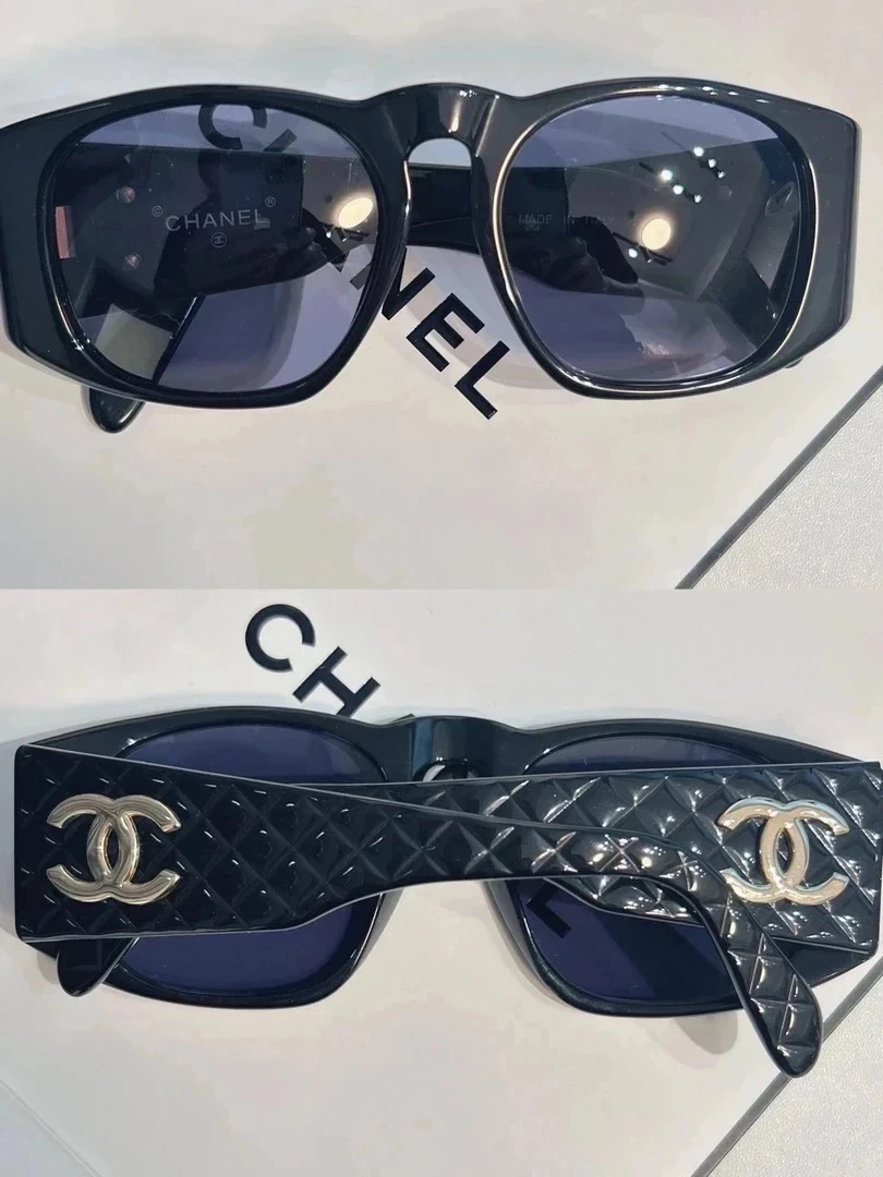 95新 Chanel/香奈儿 Chanel vintage香奈儿中古菱格墨镜（13cm）