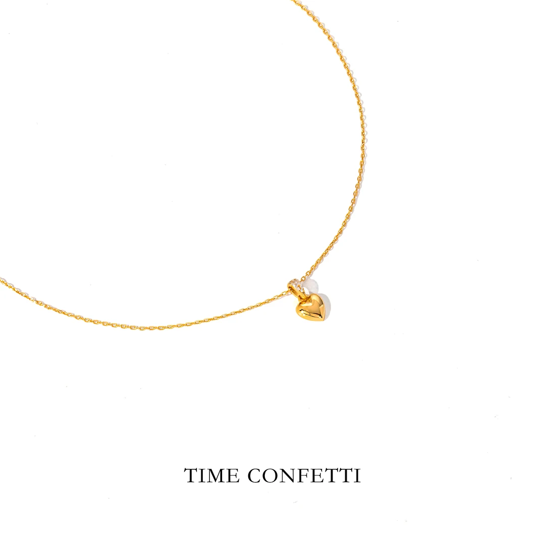 坠链均925银 镀K金【孙二娘】精致百搭通勤爱心吊坠项链TC 11026