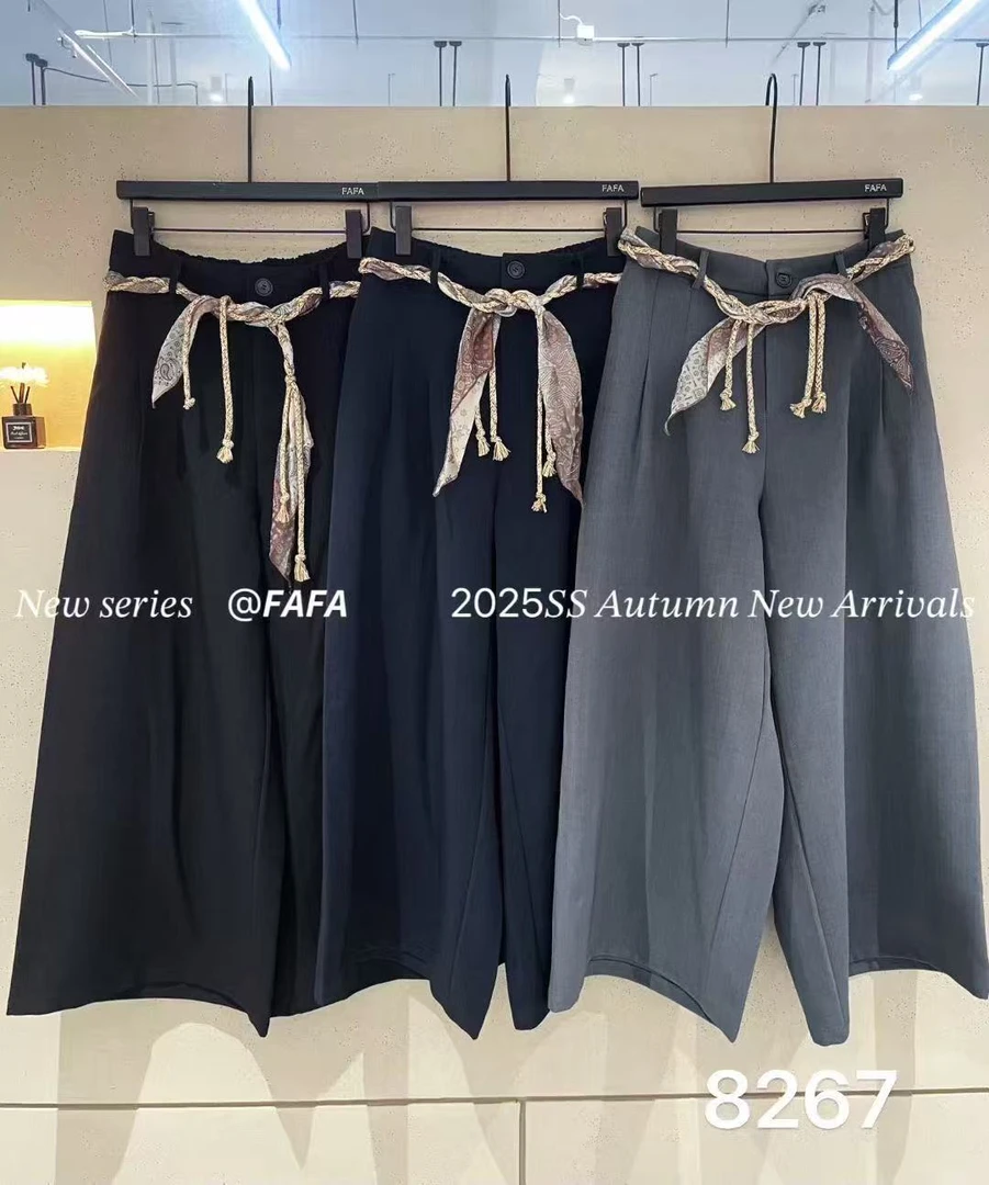 708-F8267    大码精致腰带西裤