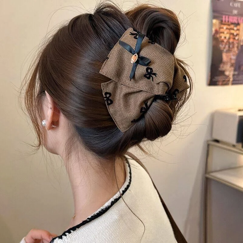 韩系小众复古蝴蝶结盘发抓夹女高级感新款洋气百搭发夹网红爆款