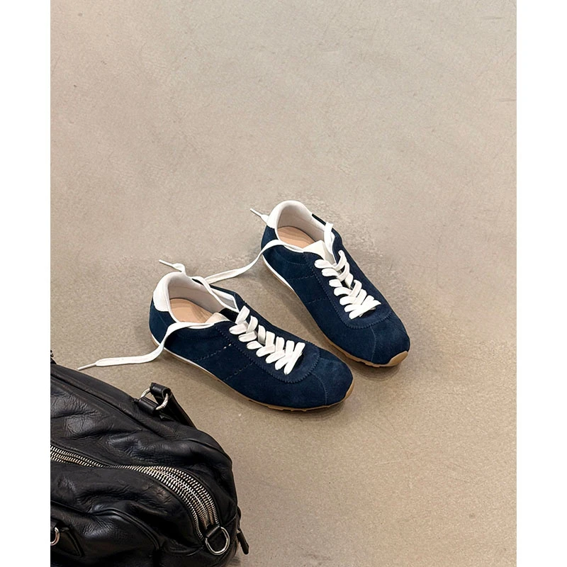 吕小布 | miu风限定德训鞋 真皮轻盈时尚休闲薄底运动鞋女0509