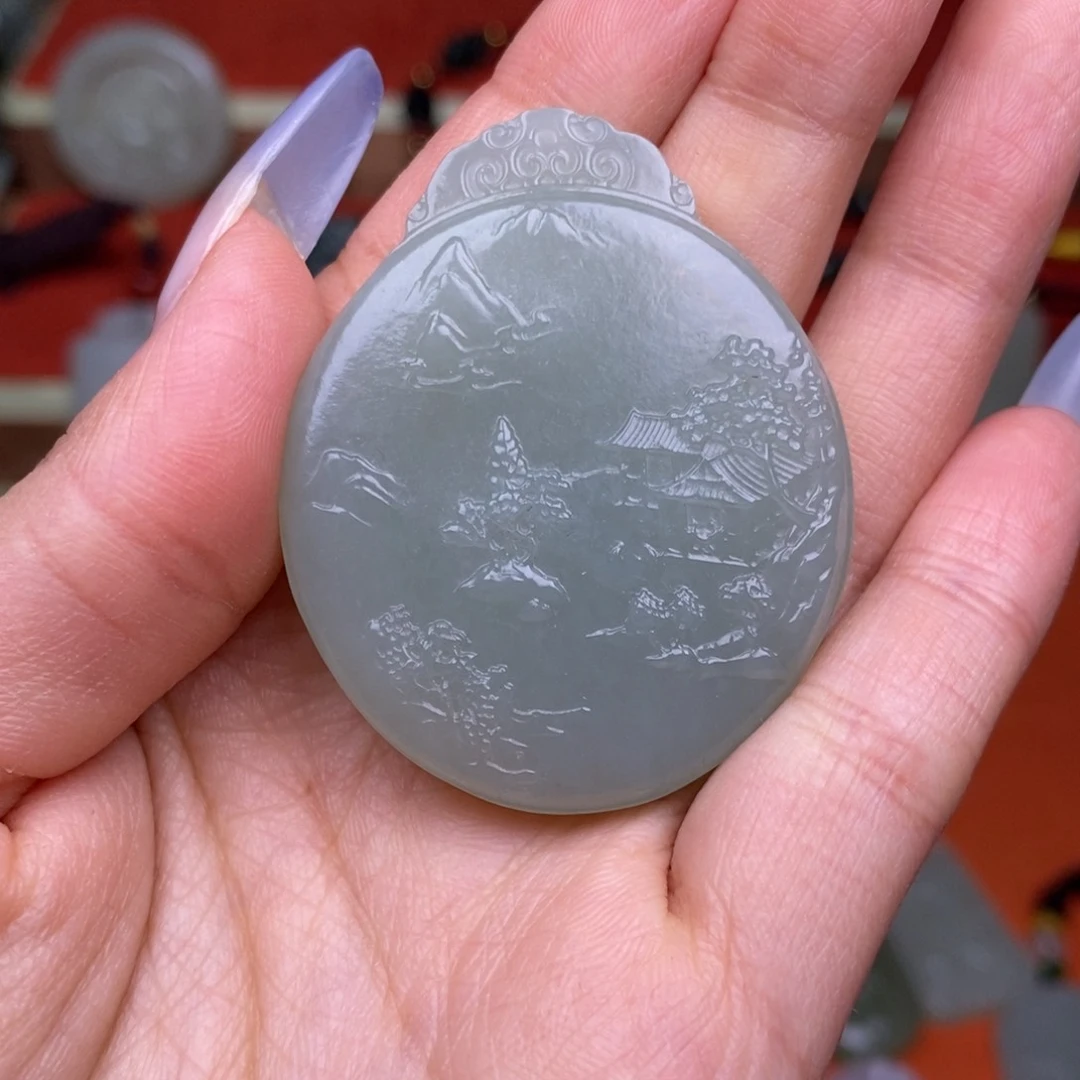 和田玉颈饰未镶嵌石**蝶