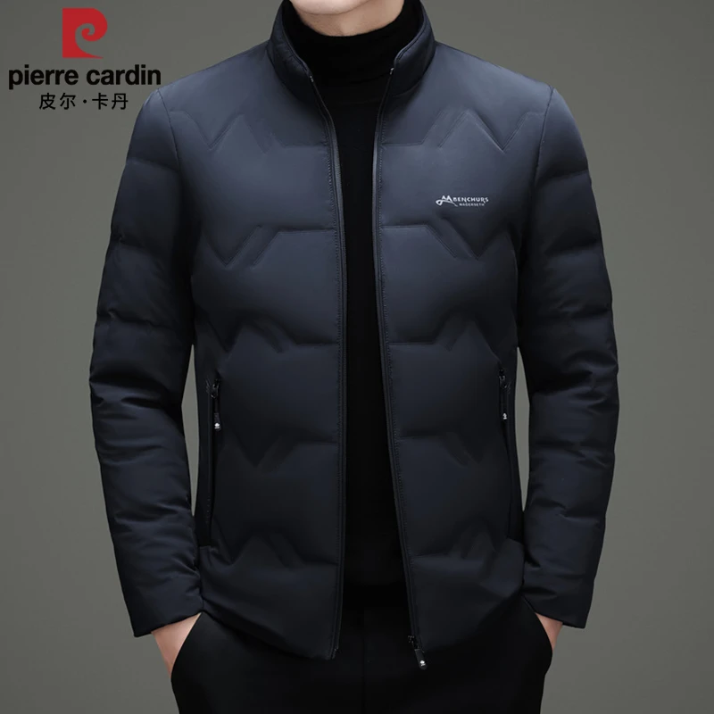 皮尔卡丹男士立领羽绒服保暖外套男装商务休闲鸭绒轻薄款男装时尚