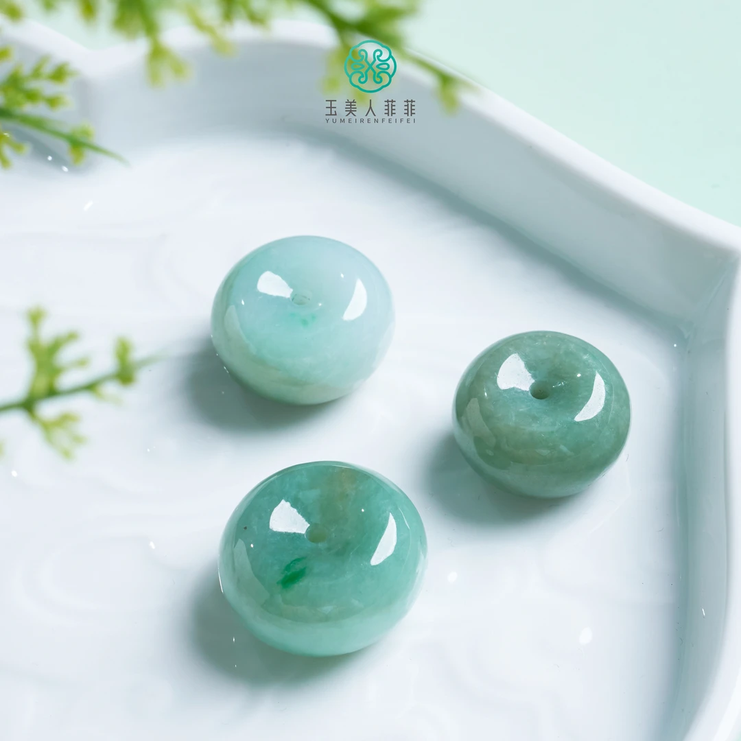 珠光宝气*翡翠平安扣吊坠约21mm*多样性发一